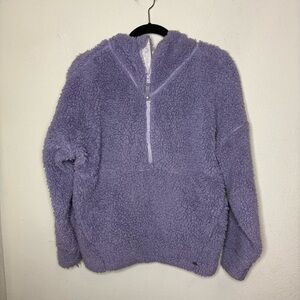 Prana Cozy Lavender Sherpa Half-Zip Hoodie Size Medium
